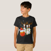 Bowling Gifts Kerstmis Bowling Kerstman Hoed Kerst T-shirt (Voorkant volledig)