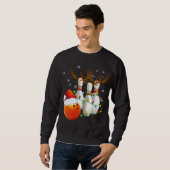 Bowling Gifts Kerstmis Bowling Kerstman Hoed Kerst Trui (Voorkant volledig)