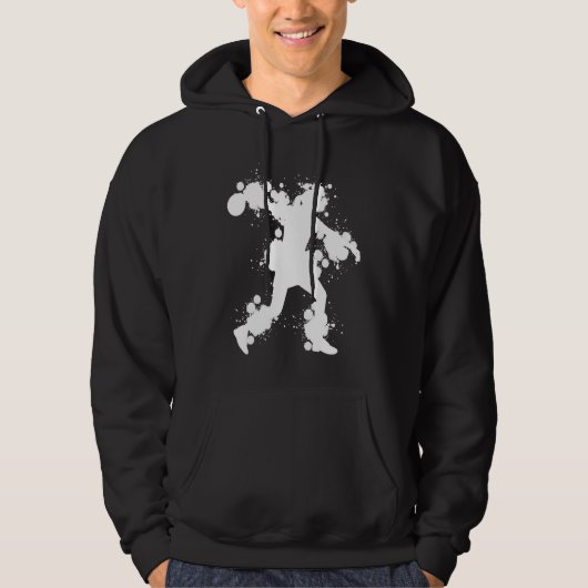 Bowling Girl Ball Pin Bowler Strike Bowling Team B Hoodie (Voorkant)
