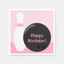 Bowling Girl Birthday Paper Napkins Servet