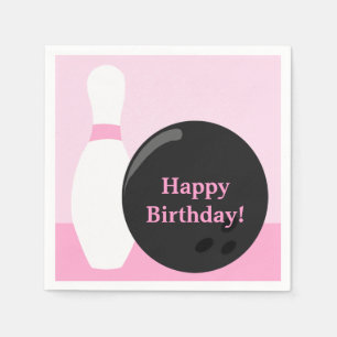 Bowling Girl Birthday Paper Napkins Servet
