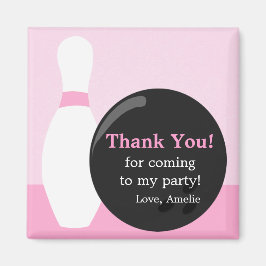 Bowling Girl Birthday Party Bedankt Magnet