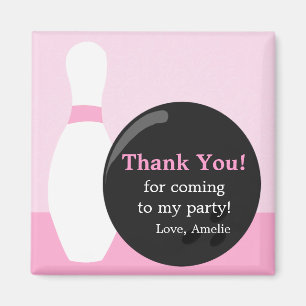 Bowling Girl Birthday Party Bedankt Magnet