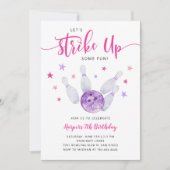 Bowling Girl Birthday Party | Sluiting van een deu Kaart (Voorkant)