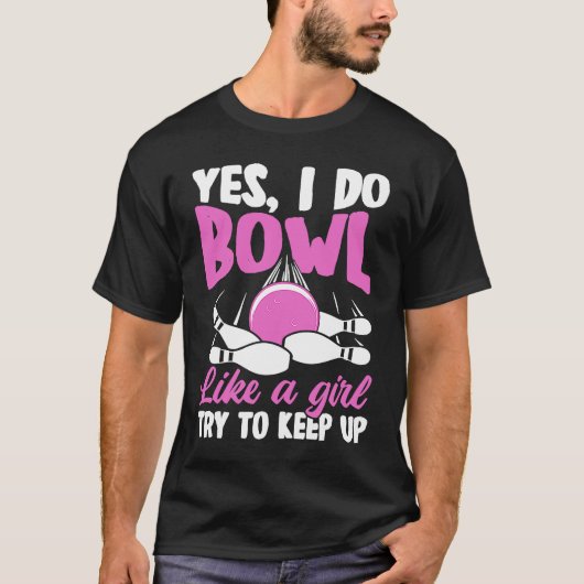 Bowling Girl Princess Pin Bowler Strike Bowling Fa T-shirt (Voorkant)