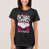 Bowling Girl Princess Pin Bowler Strike Bowling Fa T-shirt (Voorkant)