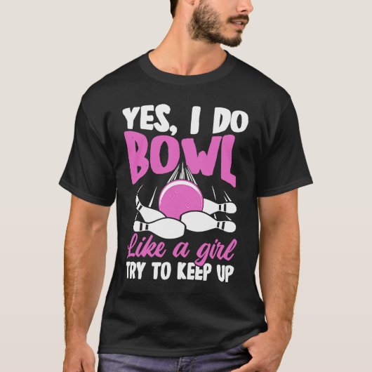 Bowling Girl Princess Pin Bowler Strike Bowling Fa T-shirt (Voorkant)