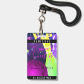 Bowling Glow Bowling Verjaardagsfeest Licht VIP-pa Badge (Voorzijde met lanyard)