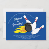 Bowling Graduation Party Invitation Kaart (Voorkant)