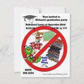 Bowling Graduation Party Kaart (Achterkant)