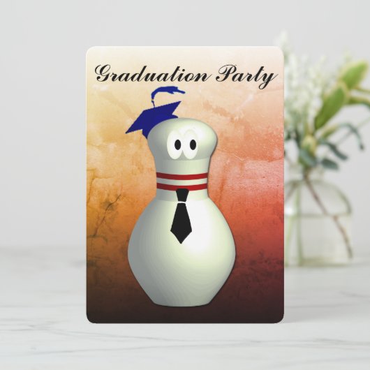 Bowling Graduation Party Kaart (Staand voorkant)