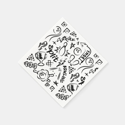 Bowling Graffiti servetten (Hoek)