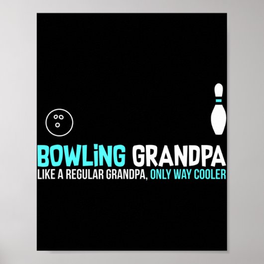Bowling Grandpa Fun Cute League Gift Poster (Voorkant)