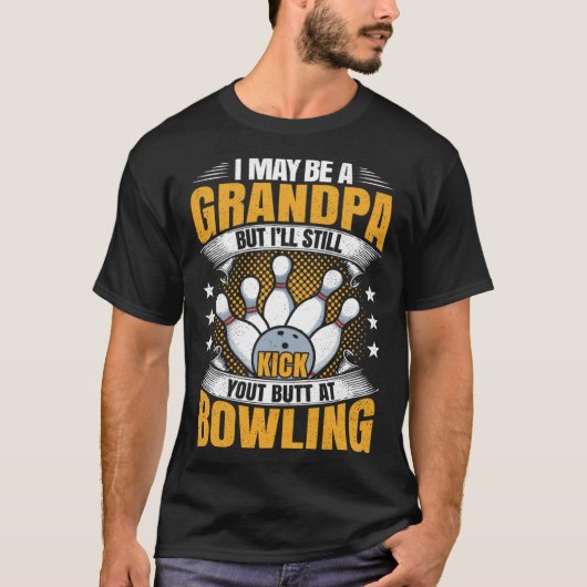 Bowling Grandpa Grandfather Hobbies & Sports T-shirt (Voorkant)