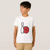 Bowling Graphic-T-shirt | Bowling Pin Red Bowling  T-shirt (Voorkant volledig)