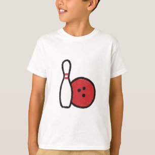 Bowling Graphic-T-shirt Bowling Pin Red Bowling T-shirt
