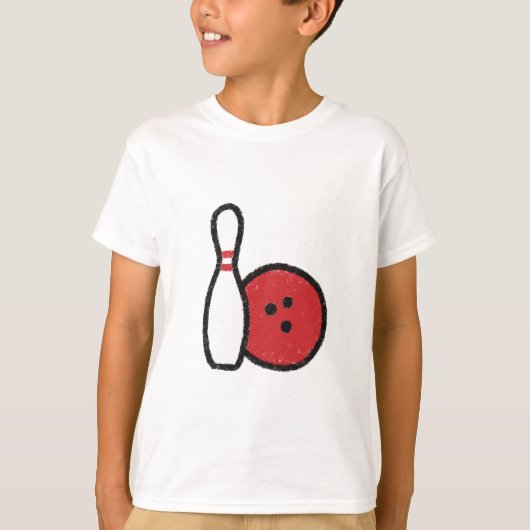 Bowling Graphic-T-shirt | Bowling Pin Red Bowling  T-shirt (Voorkant)