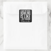 Bowling grappige sport cadeau idee vierkante sticker (Tas)