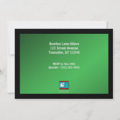 Bowling - Green Birthday Party uitnodigingen (Achterkant)