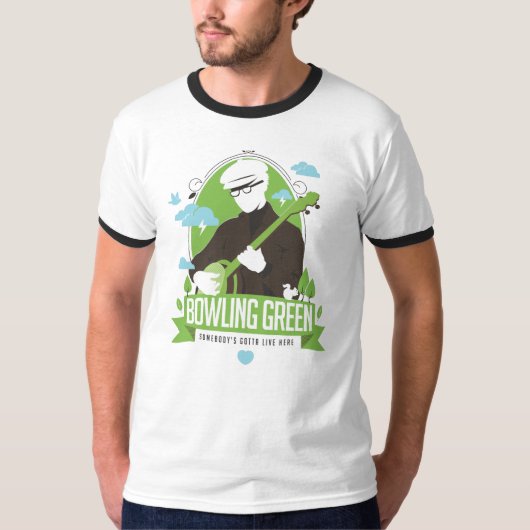 Bowling Green, iemand moet hier wonen - banjo T-shirt (Voorkant)