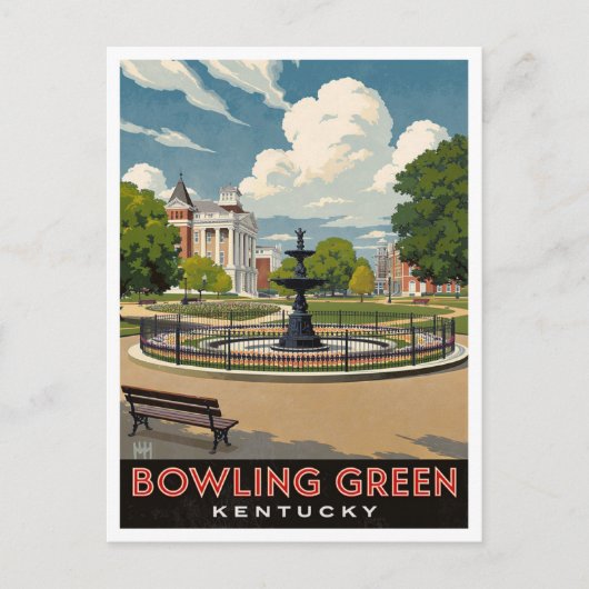 Bowling Green Kentucky Fountain Park Art Briefkaart (Voorkant)
