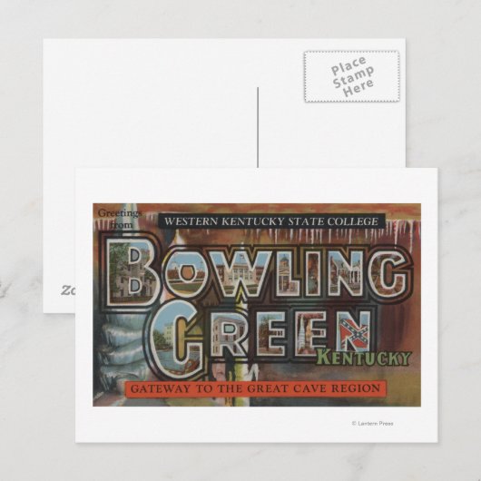 Bowling Green, Kentucky - Grote lettertjes Briefkaart (Voorkant / Achterkant)