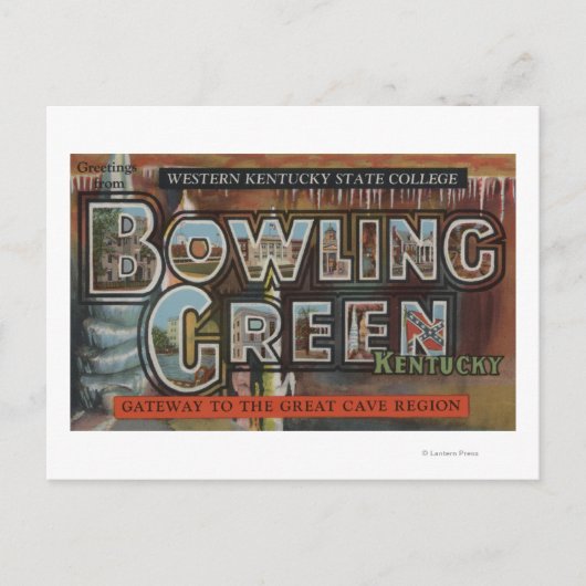 Bowling Green, Kentucky - Grote lettertjes Briefkaart (Voorkant)