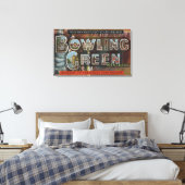 Bowling Green, Kentucky - Grote lettertjes Canvas Afdruk (Insitu (Slaapkamer))