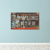Bowling Green, Kentucky - Grote lettertjes Canvas Afdruk (Insitu (Houten vloer))