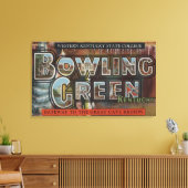 Bowling Green, Kentucky - Grote lettertjes Canvas Afdruk (Insitu (Woonkamer))