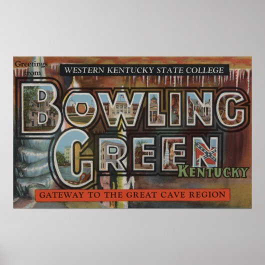 Bowling Green, Kentucky - Grote lettertjes Poster (Voorkant)