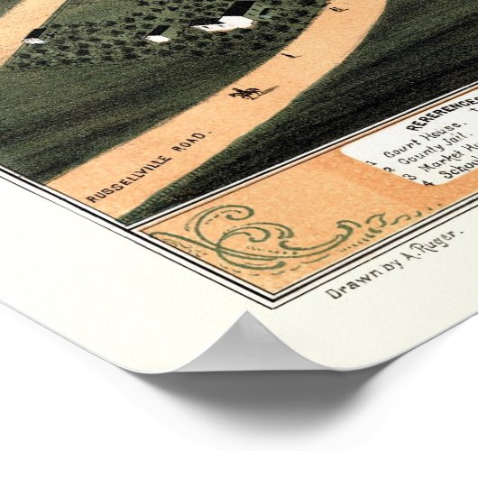 Bowling Green, KY Panoramic Map - 1871 Poster (Hoek)