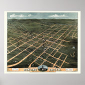 Bowling Green, KY Panoramic Map - 1871 Poster (Voorkant)
