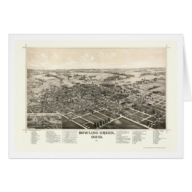 Bowling Green, OH Panoramic Map - 1888 (Voorkant Horizontaal)