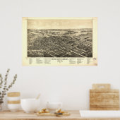 Bowling Green Ohio 1888 Antiek Panorama Poster (Keuken)