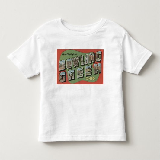 Bowling Green, Ohio - Grote letterscènes Kinder Shirts (Voorkant)