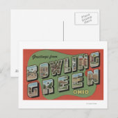Bowling Green, Ohio - Grote lettertjes Briefkaart (Voorkant / Achterkant)