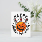 Bowling Halloween Bowler Happy Bowlingween Briefkaart (Staand voorkant)
