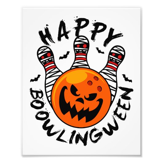 Bowling Halloween Bowler Happy Bowlingween Foto Afdruk (Voorkant)