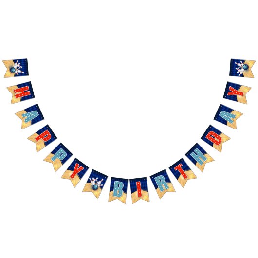 Bowling Happy Birthday Banner - Bunting Flags (Alle)