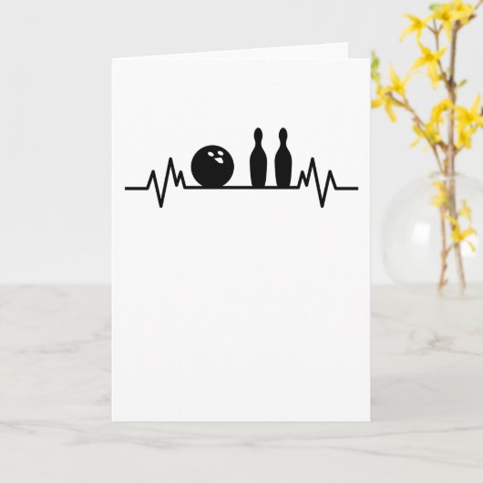 Bowling Hartslag Bowler Pins Bowling Speler Cadeau Kaart (Gele Bloem)