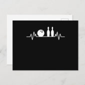 Bowling Heartbeat Bowler toont Bowling Player Gift Briefkaart (Voorkant / Achterkant)