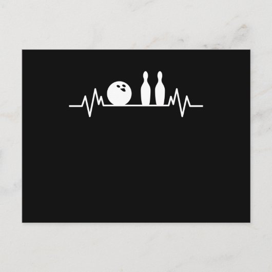 Bowling Heartbeat Bowler toont Bowling Player Gift Briefkaart (Voorkant)