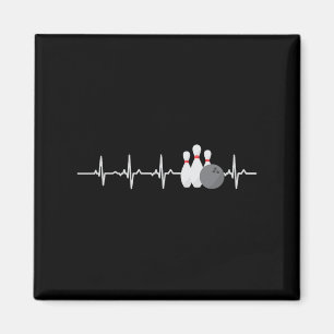 Bowling Heartbeat Funny Bowler League Team geeft m Magneet