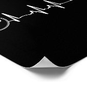 Bowling Heartbeat Graphic Grappig Bowling Team Coa Poster (Hoek)