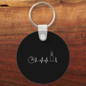 Bowling Heartbeat Graphic Grappig Bowling Team Coa Sleutelhanger (Voorkant)