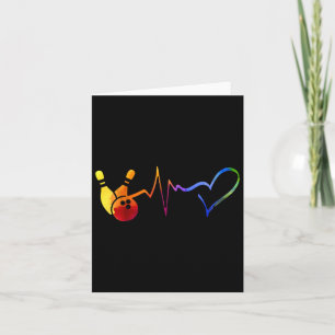 Bowling Heartbeat Tie Dye Kleurrijke Bowling Game Kaart