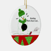 Bowling Hoe ik Rol Keramisch Ornament (Rechts)