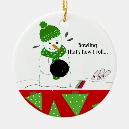 Bowling Hoe ik Rol Keramisch Ornament (Voorkant)
