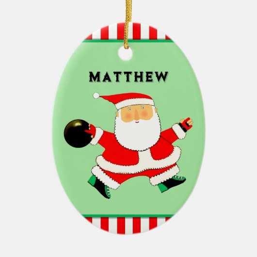 Bowling Holiday Gift Keramisch Ornament (Voorkant)